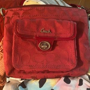Raspberry Red Coach Crossbody Purse